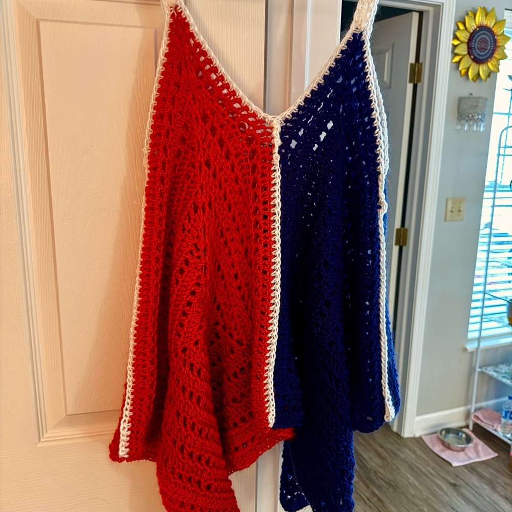 Red White Blue hand made Crochet Tank Top!! 🇺🇸 4th of July Independence Day